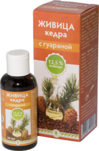 Живица кедра 12,5% с гуараной, 50 мл