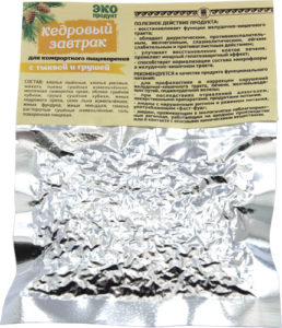 Завтрак кедровый для комфортного пищеварения с тыквой и грушей, 40 г